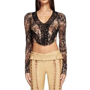 I.AM.GIA “Iriss” snake patterned corset top